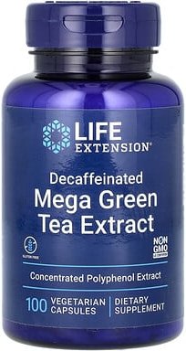 Thumbnail - Life Extension, Mega Green Tea Extract, Grüner-Tee-Extrakt, entkoffeiniert, 100 pflanzliche Kapseln (725 mg pro Kapsel)