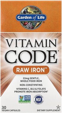 Garden of Life, Vitamin Code, RAW Iron, RAW Iron, 30 vegane Kapseln