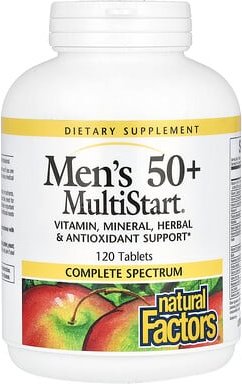 Thumbnail - Natural Factors, Men's 50+ MultiStart, Multivitamine für Männer ab 50, 120 Tabletten