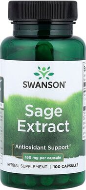 Swanson, Salbeiextrakt, 160 mg, 100 Kapseln