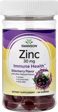 Swanson, Zinc Gummies, Zink-Fruchtgummis, Holunder, 60 Fruchtgummis (15 mg pro Fruchtgummi)