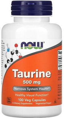 NOW Foods, Taurine, Taurin, 500 mg, 100 vegetarische Kapseln