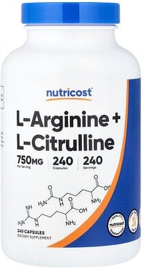 Nutricost, L-Arginin + L-Citrullin, 240 Kapseln