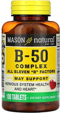Thumbnail - Mason Natural, B-50-Komplex, 100 Tabletten