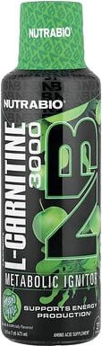 Thumbnail - NutraBio, LeanShots L-Carnitine 3000, L-Carnitin 3000, Grüner Apfel, 473 ml (16 fl. oz.)