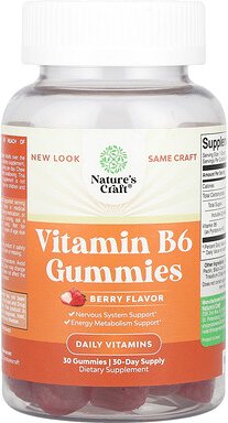 Nature's Craft, Vitamin B6 Gummies, Fruchtgummis mit Vitamin B6, Beere, 50 mg, 30 Fruchtgummis