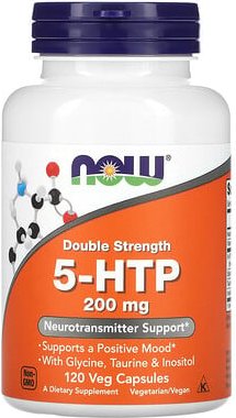 NOW Foods, 5-HTP, 200 mg, 120 pflanzliche Kapseln