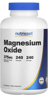 Nutricost, Magnesiumoxid, 375 mg, 240 Kapseln