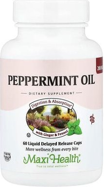 Maxi Health, Peppermint Oil, Pfefferminzöl, 60 flüssige Kapseln mit verzögerter Freisetzung