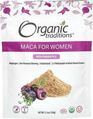 Organic Traditions, Maca für Frauen mit Probiotika, 150 g (5,3 oz.)