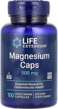 Life Extension, Magnesium Caps, Magnesium, 500 mg, 100 pflanzliche Kapseln