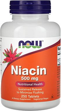 NOW Foods, Niacin, 500 mg, 250 Tabletten