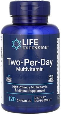 Life Extension, Two-Per-Day Multivitamin, Zwei-pro-Tag Multivitamin, 120 Kapseln
