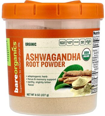 BareOrganics, Bio-Ashwagandha-Wurzelpulver, 227 g (8 oz.)