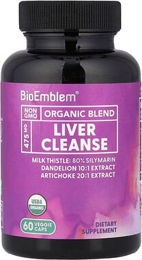 Thumbnail - BioEmblem, Organic Blend, Liver Cleanse, Bio-Mischung, Leberreinigung, 60 vegetarische Kapseln