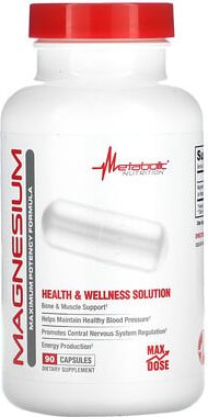 Metabolic Nutrition, Magnesium, Maximum Potency Formula, Magnesium, Formel mit maximaler Wirksamkeit, 650 mg, 90 Kapseln