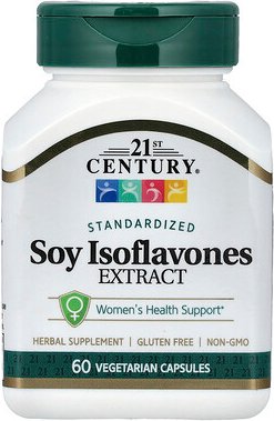 21st Century, Soy Isoflavones Extract, Soja-Isoflavone-Extrakt, standardisiert, 60 pflanzliche Kapseln (50 mg pro Kapsel...