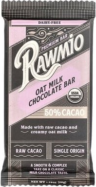 Rawmio, Hafermilch-Schokoladenriegel, 50% Kakao, 50 g (1,76 oz.)