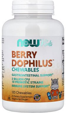 NOW Foods, Kinder, Berry Dophilus™ Kautabletten, 120 Kautabletten