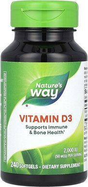 Nature's Way, Vitamin D3, 50 mcg (2.000 IU), 240 Weichkapseln