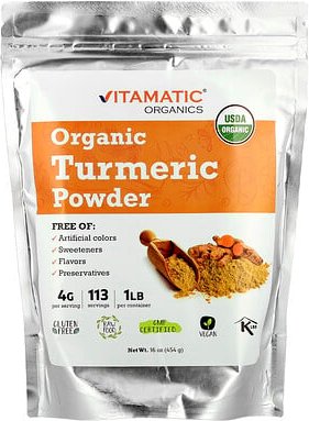 Vitamatic, Organic Turmeric Powder, Bio-Kurkumapulver, 454 g (16 oz.)