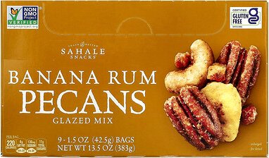 Sahale Snacks, Glazed Mix, Bananen-Rum-Pekannüsse, 9 Beutel, je 42,5 g (1,5 oz.).