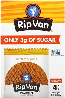 Rip Van Wafels, Honig und Hafer, 4er-Pack, je 33 g (1,16 oz.)
