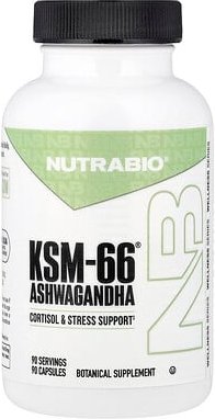 NutraBio, Ashwagandha KSM-66, 600 mg, 90 V-Kapseln