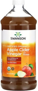 Thumbnail - Swanson, Certified Organic Apple Cider Vinegar with Mother, Apfelessig mit Essigmutter, 946 ml (32 fl. oz.)