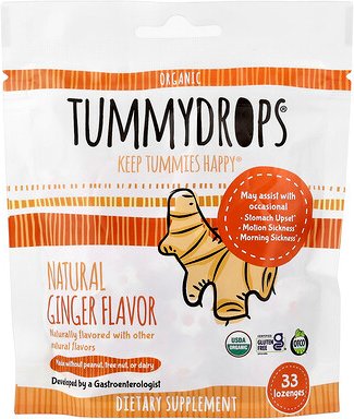 Tummydrops, Organic Natural Ginger, natürlicher Bio-Ingwer, 33 Lutschtabletten