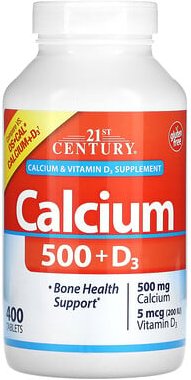 21st Century, Calcium 500 + D3, 400 Tabletten