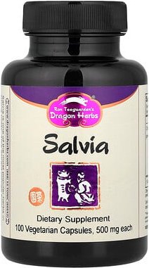 Dragon Herbs, Salvia, 500 mg, 100 pflanzliche Kapseln