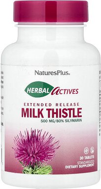 NaturesPlus, Herbal Actives, Milk Thistle, Mariendistel, verlängerte Freisetzung, 500 mg, 30 Tabletten