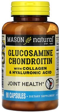 Thumbnail - Mason Natural, Glucosamine Chondroitin with Collagen & Hyaluronic Acid, Glucosamin-Chondroitin mit Kollagen und Hyaluron...