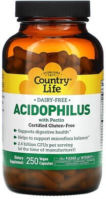 Country Life, Säure-Philus mit Pektin, 250 vegetarische Kapseln
