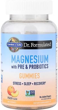Garden of Life, Magnesium with Pre & Probiotics Fruchtgummis, Pfirsich, 60 Fruchtgummis