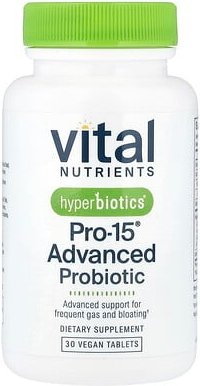 Thumbnail - Vital Nutrients, Hyperbiotics®, Pro-15® Advanced Probiotic, fortschrittliches Probiotikum, 30 vegane Tabletten