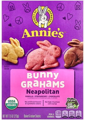 Annie's Homegrown, Organic Baked Bunny Graham Snacks, neapolitanisch, 213 g (7,5 oz.)