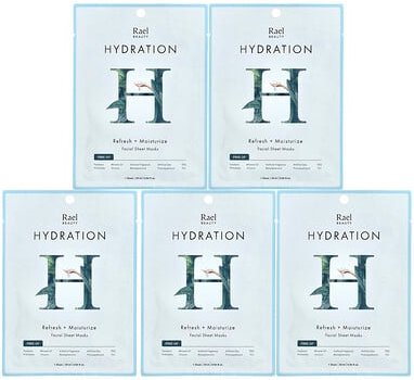 Rael, Beauty, Hydration Facial Beauty Sheet Masks, hydratisierende Beauty-Gesichtsmasken, 5 Tuchmasken, je 25 ml (0,84 f...
