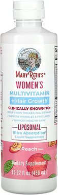 MaryRuth's, Women's Multivitamin + Hair Growth, Multivitamin + Haarwachstum für Frauen, Pfirsich, 450 ml (15,22 fl. oz.)
