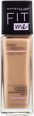 Maybelline, Fit Me®, Dewy + Smooth Foundation, Make-up-Foundation, 115Elfenbein, 30 ml (1 fl. oz.)