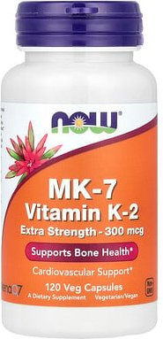 NOW Foods, MK-7, Vitamin K2, 300 mcg, 120 pflanzliche Kapseln