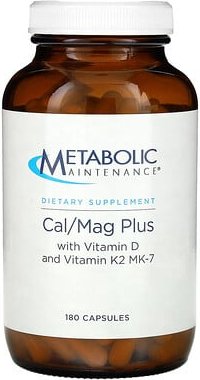 Thumbnail - Metabolic Maintenance, Cal/Mag Plus mit Vitamin D und Vitamin K2 MK-7, 180 Kapseln