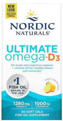 Thumbnail - Nordic Naturals, Ultimate Omega-D3, Omega-3-Fischöl, Zitrone, 60 Weichkapseln