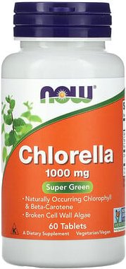 NOW Foods, Chlorella, 1.000 mg, 60 Tabletten