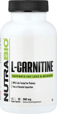 NutraBio, L-Carnitin, 500 mg, 90 pflanzliche Kapseln