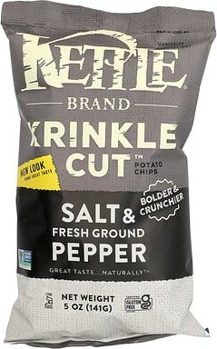 Thumbnail - Kettle Foods, Krinkle Cut Potato Chips, Salz und frisch gemahlener Pfeffer, 141 g (5 oz.)