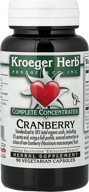 Kroeger Herb Co, Complete Concentrates, Komplettkonzentrate, Cranberry, 90 pflanzliche Kapseln