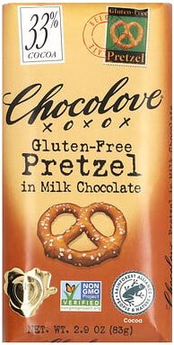 Thumbnail - Chocolove, Gluten-Free Pretzel in Milk Chocolate, glutenfreie Brezel in Milchschokolade, 33% Kakao, 83 g (2,9 oz.)