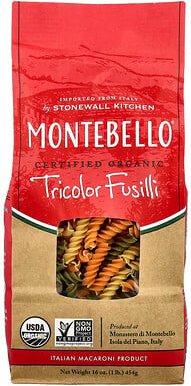 Montebello, Organic Tricolor Fusilli, dreifarbige Bio-Fusilli, 454 g (16 oz.)